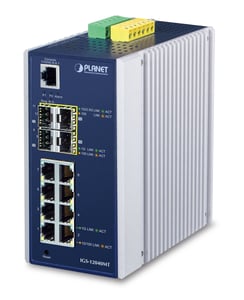 PLANET IGS-12040MT Managed L2+ Gigabit-Ethernet-Netzwerk-Switch (10/100/1000) Blau, Weiß