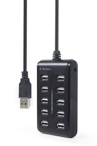 Gembird UHB-U2P10P-01 USB 2.0 Type-A Hubs and Concentrators, Black