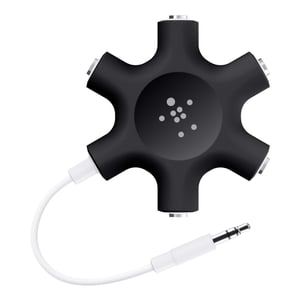 Belkin F8Z274BTBLK Audiokabel 3,5 mm – 5 x 3,5 mm, Schwarz, Weiß