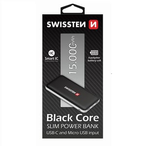 Swissten BATSW1342 bank mocy Litowo-polimerowy (LiPo) 15000 mAh Czarny, Biały