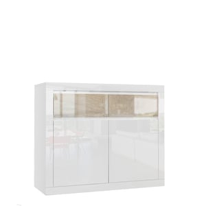 Tuckano Komoda 2D2S 107x90x40 SPARKLE dąb + biały połysk