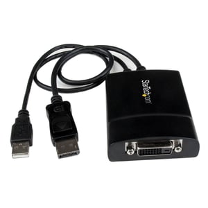 StarTech DP2DVID2 Cable Adapter, 0.37 m, DisplayPort to DVI-D, Black