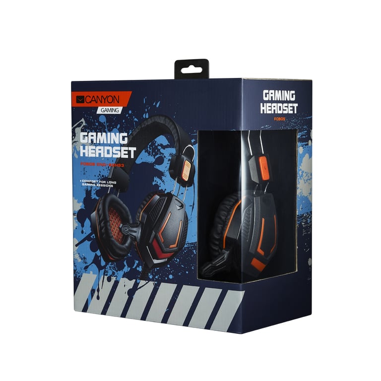 фото Навушники з мікрофоном Canyon Fobos GH-3A Black/Orange (CND-SGHS3A)