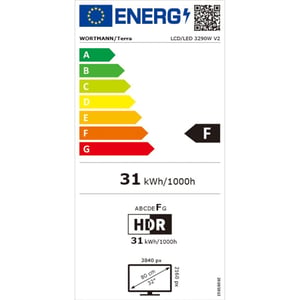 TERRA 3030058 monitor komputerowy 80 cm (31.5") 3840 x 2160 px 4K Ultra HD LED Czarny, Srebrny