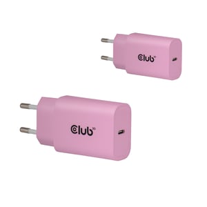 CLUB3D CAC-3021 Ladegerät für mobile Geräte, Smartphone, universell, rosa, Wechselstrom, Schnellladung, intern