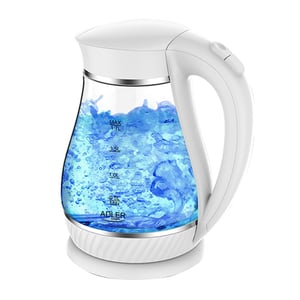 Adler AD 1274 Electric Kettle, 1.7 L, 2200 W, Clear, White