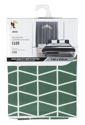 Tuckano Mönstrad gardin CLEO, grön, 140x250