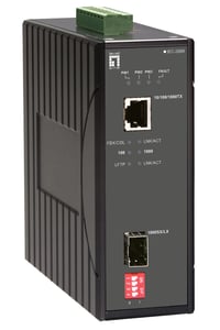 LevelOne IEC-2000 1000 Mbit/s Network Converter, Black