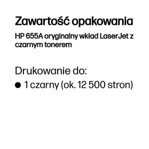 HP 655A oryginalny wkład LaserJet z czarnym tonerem