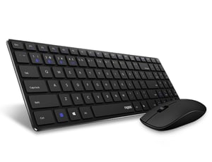 Rapoo 9300M tangentbord Medföljande mus Universell RF-trådlös + Bluetooth Svart