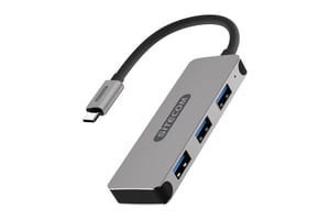 Sitecom CN-387 huby i koncentratory USB 3.2 Gen 1 (3.1 Gen 1) Type-C 5000 Mbit/s Aluminium, Czarny