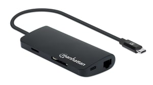 Manhattan 152372 USB 3.2 Gen 1 (3.1 Gen 1) Type-C Docking Station, Black