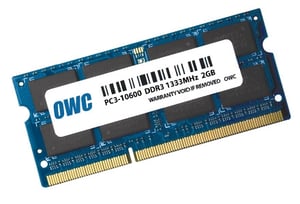 OWC 2,0 GB PC10600 DDR3-minnesmodul 2 GB 1 x 2 GB 204-stifts SO-DIMM