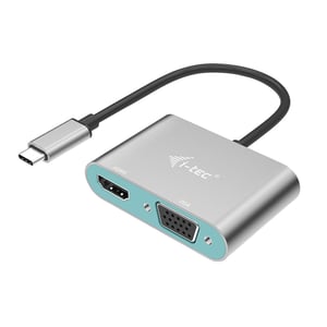 i-tec Metal C31VGAHDMI – Externe USB-Grafikkarte, 3840 x 2160 px, Silber, Türkis