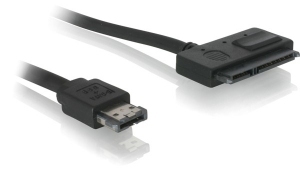 DeLOCK-Kabel Power Over eSATA > SATA 22-poliges SATA-Kabel 0,5 m eSATAp Schwarz