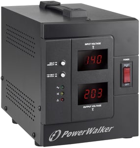 PowerWalker AVR 2000/SIV spänningsregulator 2 x nätuttag 230 V Svart