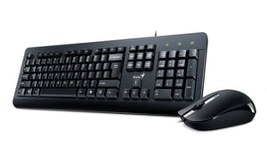 Genius Computer Technology KM-160 klawiatura Dołączona myszka Biuro USB QWERTY Angielski Czarny
