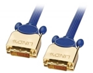 Lindy 2.0m Premium Gold DVI-D Dual Link kabel DVI 2 m Niebieski