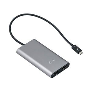 i-tec TB3DUAL4KHDMI externe USB-Grafikkarte 4096 x 2160 px Grau, Türkis