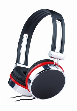 Gembird MHS-903 hörlurar/headset, trådbundet, huvudband, samtal/musik, svart, röd, silver