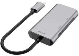 Deltaco USBC-HUB201 huby i koncentratory USB 3.2 Gen 1 (3.1 Gen 1) Type-C Szary