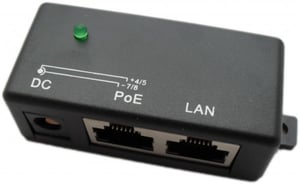 Extralink PoE-injektor med 1 port, 1x 100 Mb/s RJ45, anslutningsdon