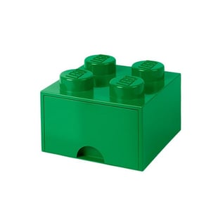 LEGO 4-Stud-Aufbewahrungsziegel mit Schublade, dunkelgrün – Freistehende Spielzeugaufbewahrungsbox, grün