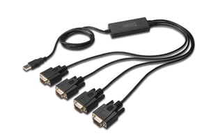 Digitus DA-70159 kabel równoległy Czarny 1,5 m USB Typu-A DB-9