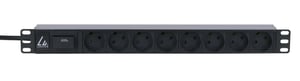 Lanview LVR261880D Stromverteilereinheit (PDU) mit 8 Netzwerkanschlüssen, 1U, schwarz