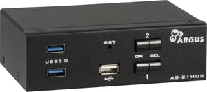 Inter-Tech AS-21HUS przełącznik KVM Czarny