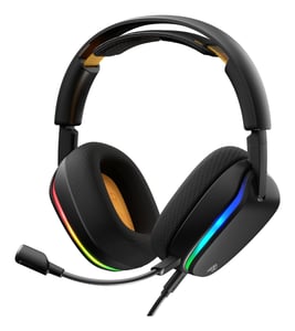 Glorious Gaming Glorious GHS Eternal RGB – RGB-stereohörlurar för gaming till PC, PS5, PS4 och Switch – specialanpassade drivelement, avtagbar mikrofon, USB-C – tåliga, bekväma dygnet runt – svarta