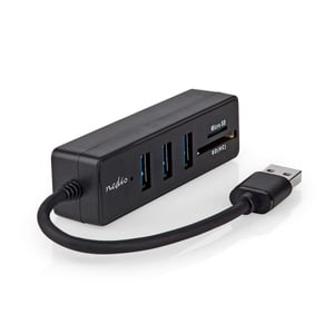 Nedis CCGB61250BK01 USB 3.2 Gen 1 (3.1 Gen 1) Type-A Hubs and Concentrators, 5000 Mbit/s, Black