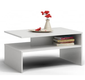 Topeshop BOSTON WHITE COFFEE TABLE, free-form design, 2 legs