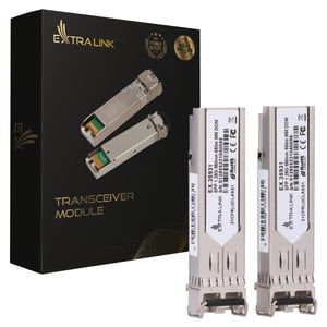Extralink SFP 1.25G 2-pack | Moduł SFP | 1,25Gbps, LC/UPC, 850nm, 550m, multi mode, DOM, Dedicated to HP/Aruba (EX.35931) moduł przekaźników sieciowych