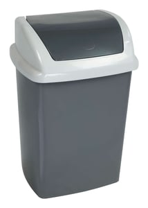 MAUL 9521087 papperskorg 10 l Rektangulär Plast, polypropen (PP) Mörkgrå, Vit