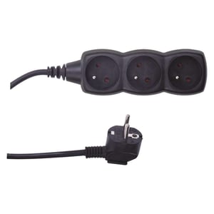 Emos 1902230160 1.5 m Power Strip, 3 Outlets, Indoor, Black