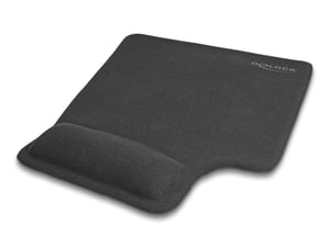 DeLOCK Ergonomic Mouse Pad with Gel Wrist Rest for Left-Handed Users, Black