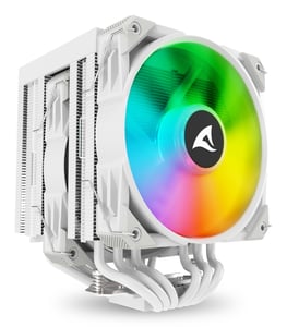 Sharkoon A60 RGB Luftkühler für den Prozessor, 12 cm, weiß, 1 Stück.