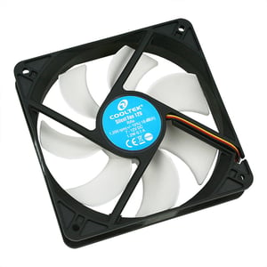 Cooltek Silent Fan 120 Obudowa komputera Wentylator 12 cm Czarny, Biały