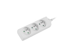 Lanberg PS0-03E-0150-W grenuttag 1,5 m, 3 x nätuttag, för inomhusbruk, vit
