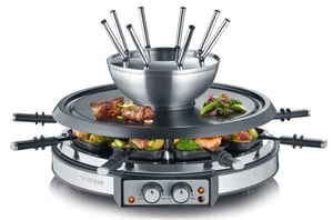 Severin RG 2348 Raclette Grill for 8 People, 1900 W, Black, Stainless Steel