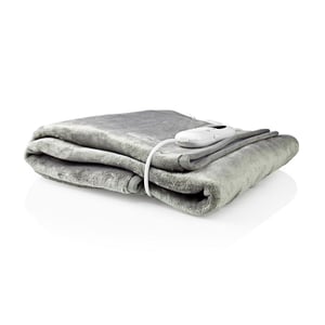 Nedis PEBL130CWT1 elektrisk filt 60 W Grå, Vit fleece, Polyester