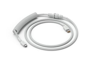 Glorious Gaming USB 2.0-Kabel, Gesamtlänge 4,5 ft, 6 gewundene Abschnitte, USB-C-zu-USB-A-Adapter, 5-poliger Aviator-Stecker, doppelt geflochten, weiß, 1,37 m