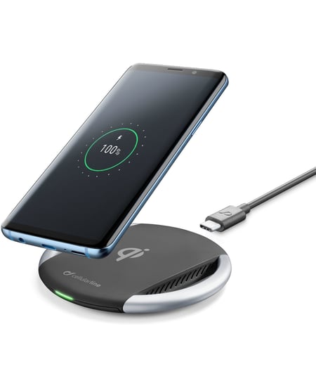 Cellularline WIRELESSPAD10WTYCK ładowarka do urządzeń przenośnych Smartfon, Uniwersalne Czarny, Srebrny DC, USB Bezprzewodowe ładowanie Wewnętrzna