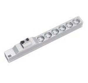 Bachmann 333.411 Stromverteilereinheit (PDU) mit 6 Netzanschlüssen, 1U, grau, silber