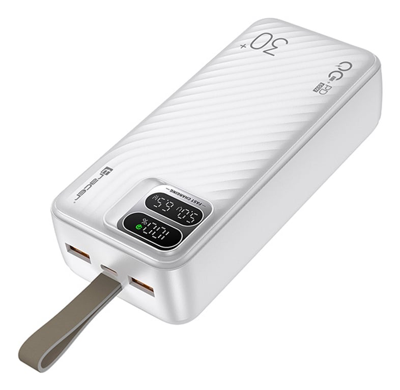 Фото Зовнішній акумулятор (павербанк) Tracer Blaze 30000mAh 65W White (TRABAT47506)