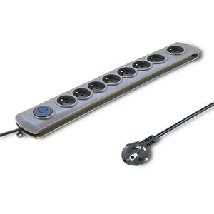 Qoltec 50167 ochrona przeciwprzepięciowa Szary 8 x gniazdo sieciowe 230 V 1,8 m