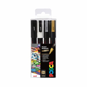 POSCA PC-3M Czarny, Złoto, Srebrny, Biały 1 szt.