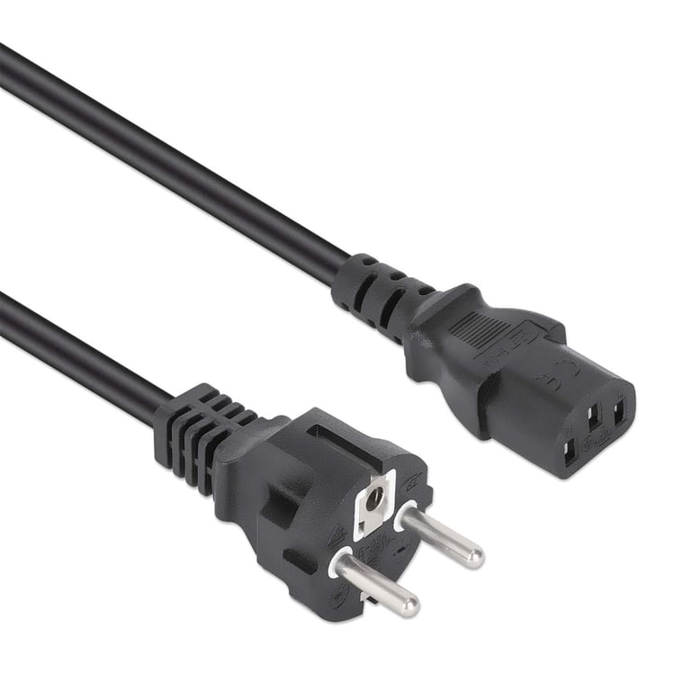 Manhattan 353908 kabel zasilające Czarny 1 m CEE7/7 C13 panel