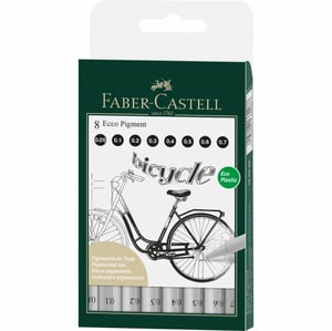 Faber-Castell 166008 Fine-Tip Pen, Black, 8-pack